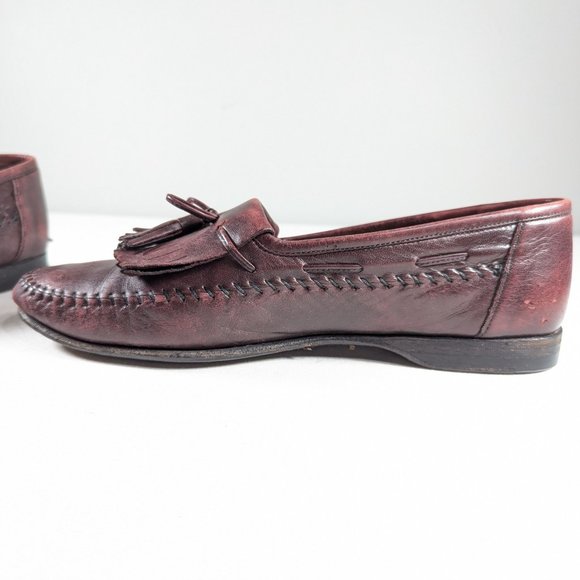 SANTONI Italian leather tassel loafers mens size 8 - 8.5, driving slip-on shoes - Picture 6 of 13
